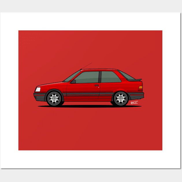 Peugeot 309 GTi side profile Wall Art by RJW Autographics